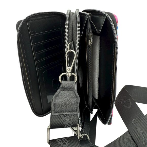 Ed Hardy Women's Crossbody Wallet With Strap Pink Tattoo Print Vegan Leather NWT - Picture 8 of 12